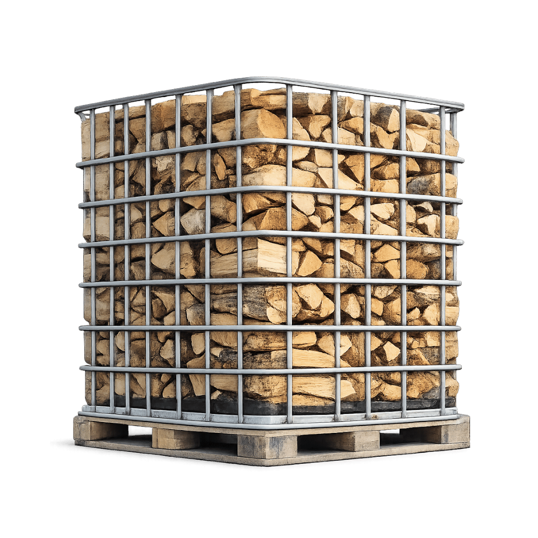 Bois demi-sec rangé dans des box en fer