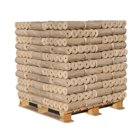 Palette de bûches de bois compressé