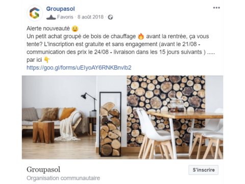 Groupasol propose l'achat de bois de chauffage
